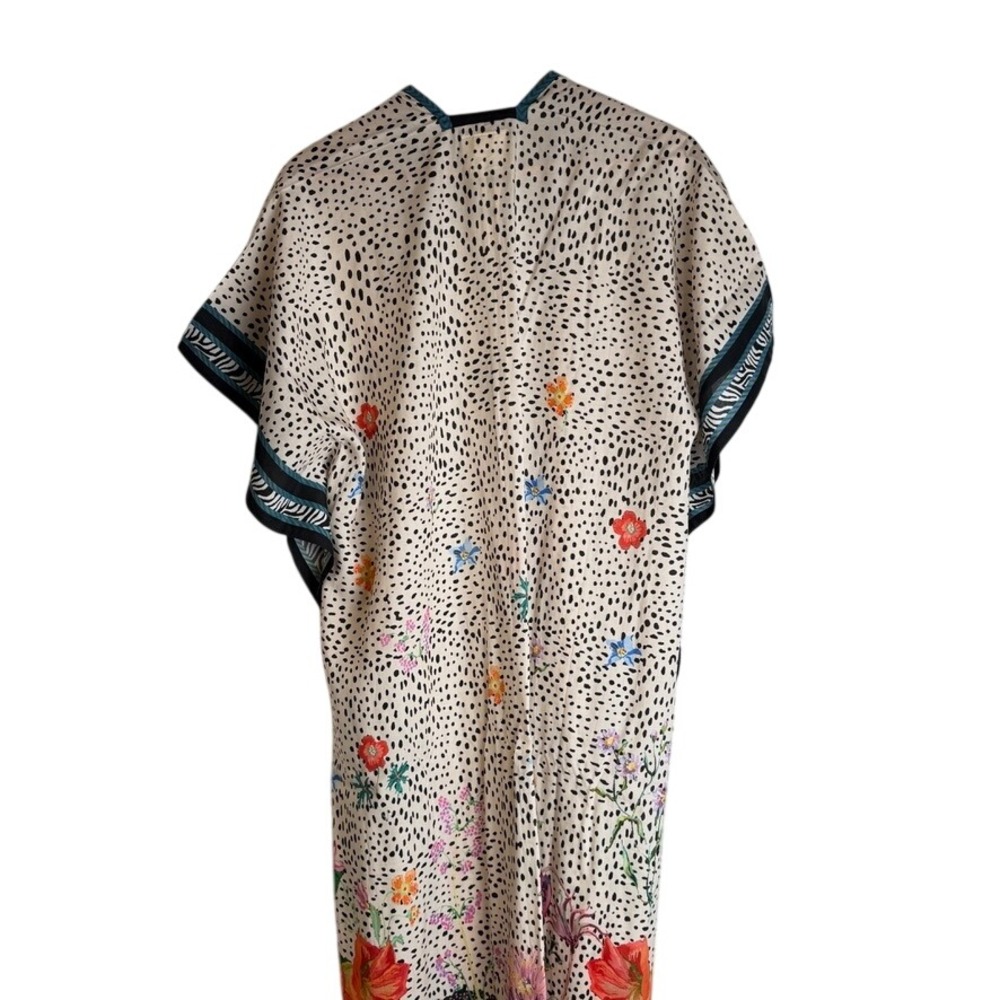 Maeve Anthropologie Women Floral Dot Print Kimono Duster OS Boho Vacation NWT - Picture 7 of 9